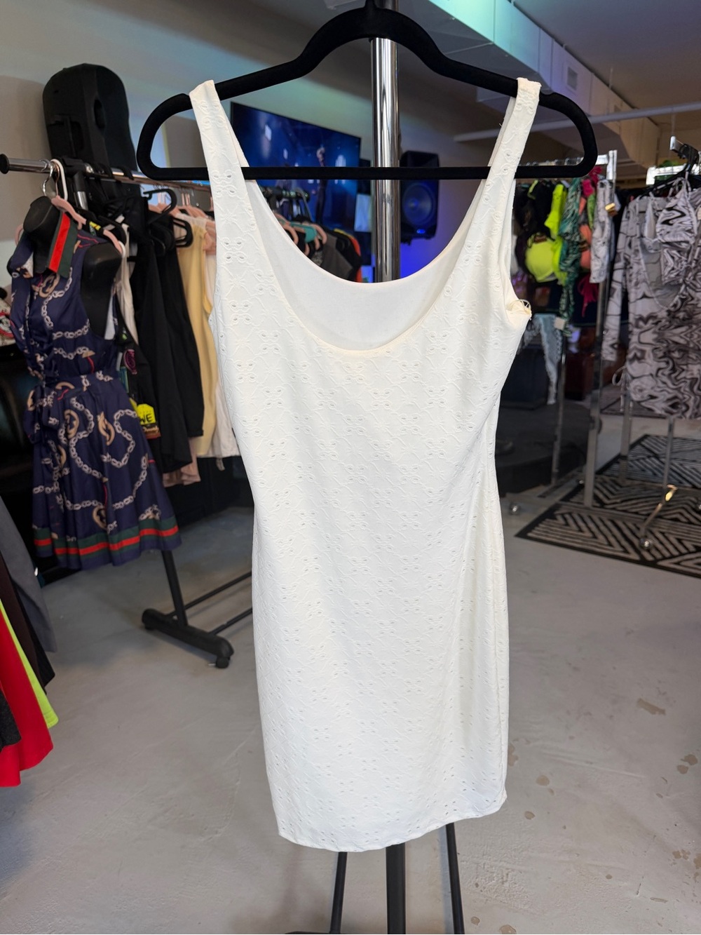 Heart Hips White Eyelet Tank Dress - Picture 6 of 8